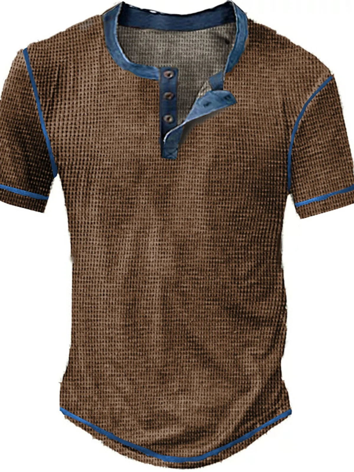 Henley Collar Short Sleeve T-Shirt