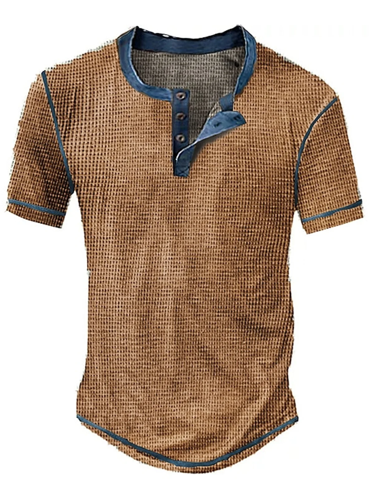 Henley Collar Short Sleeve T-Shirt