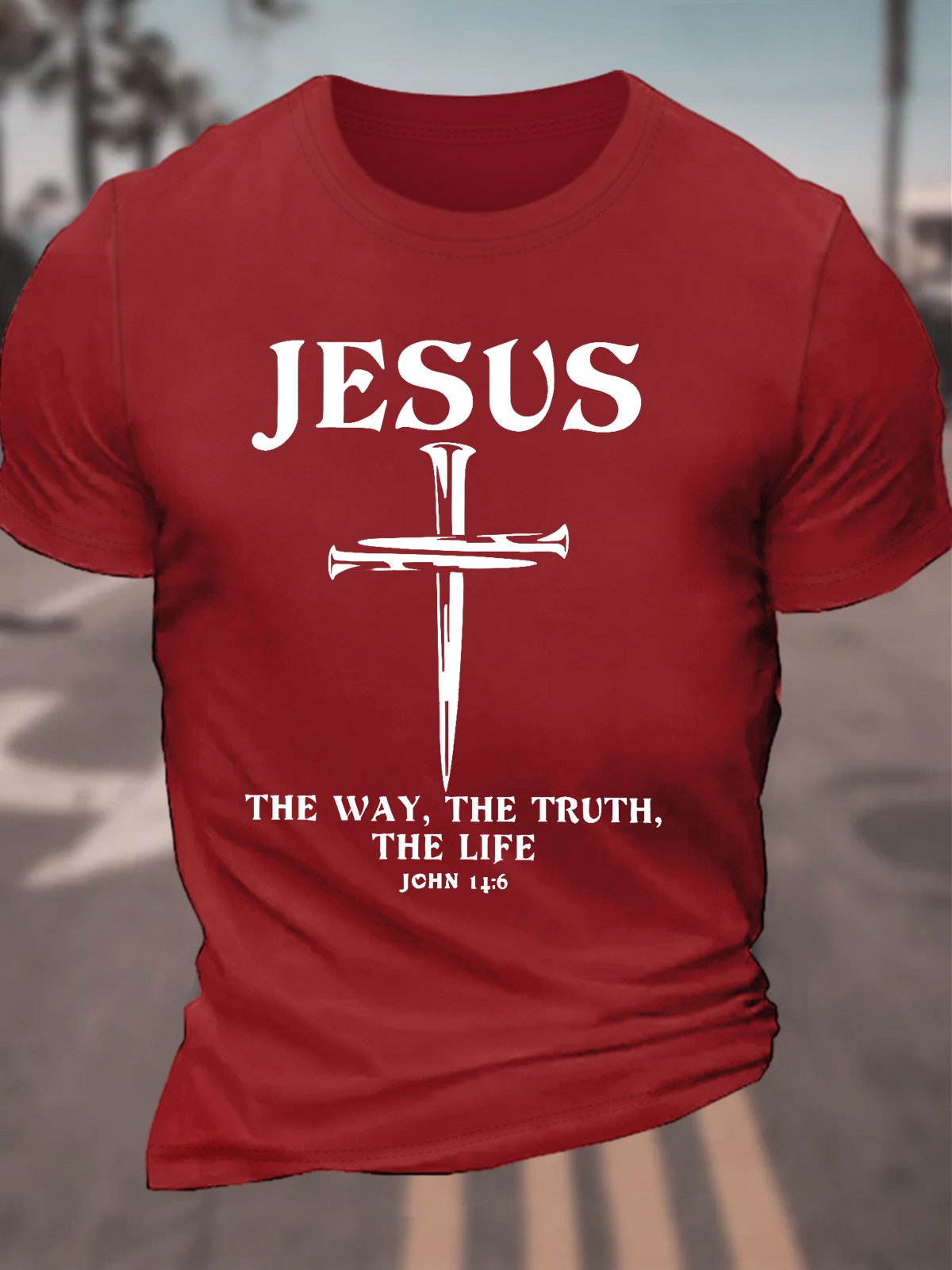 Jesus The Way, The Truth The Life Men's Cotton T-Shirt