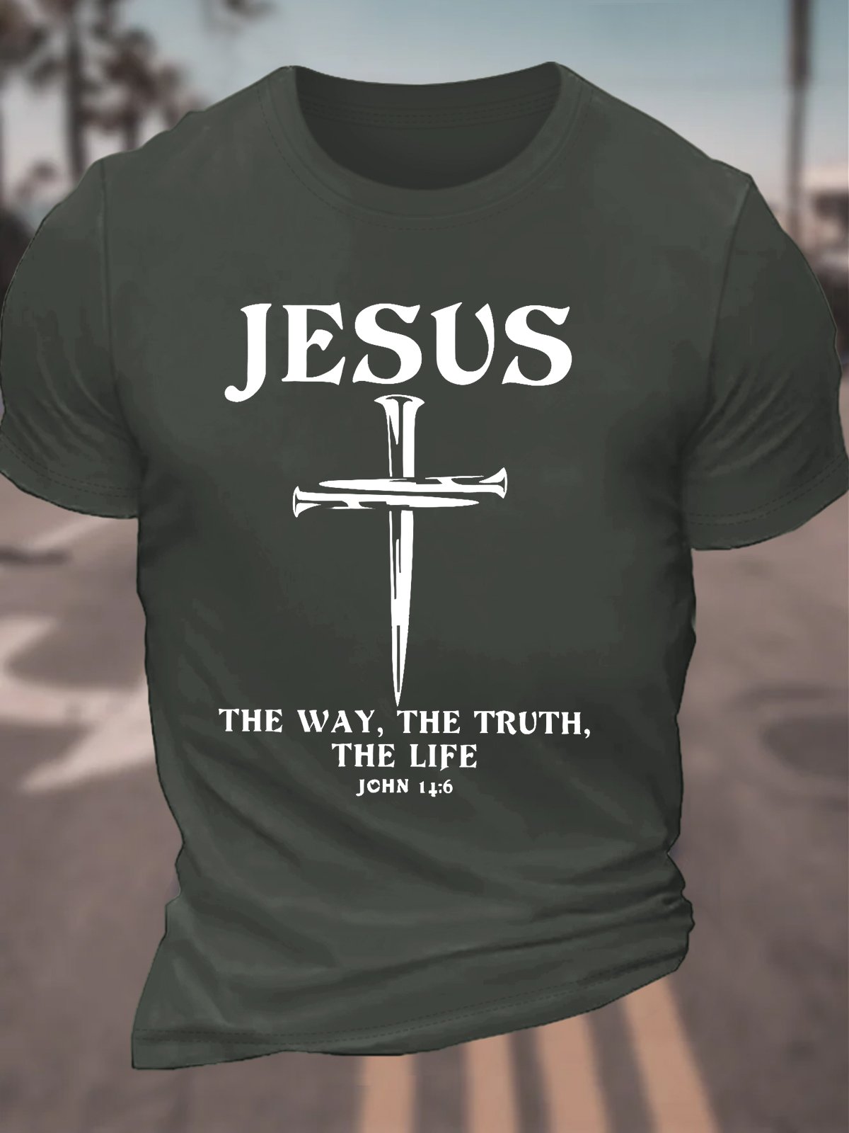 Jesus The Way, The Truth The Life Men's Cotton T-Shirt