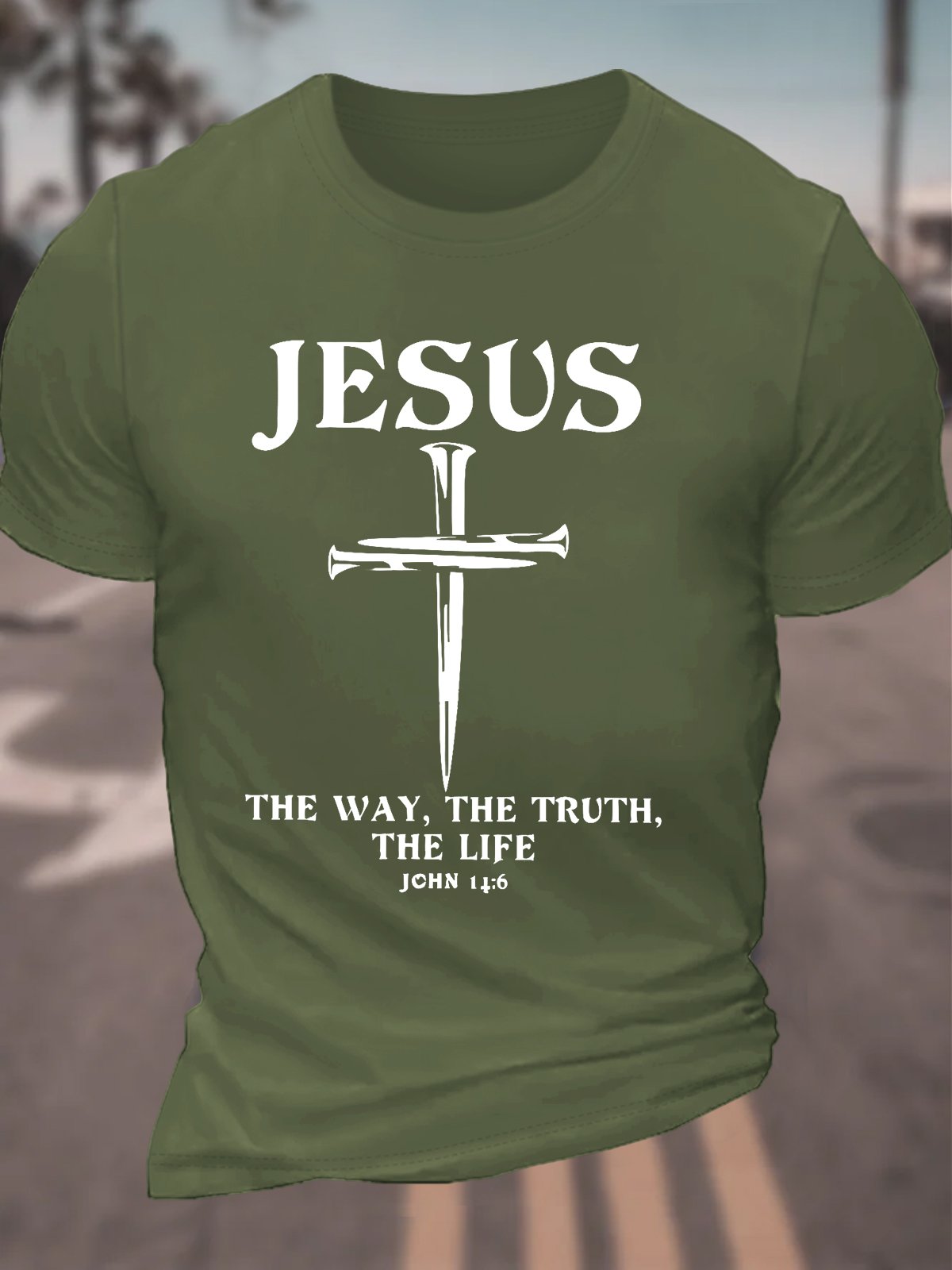 Jesus The Way, The Truth The Life Men's Cotton T-Shirt