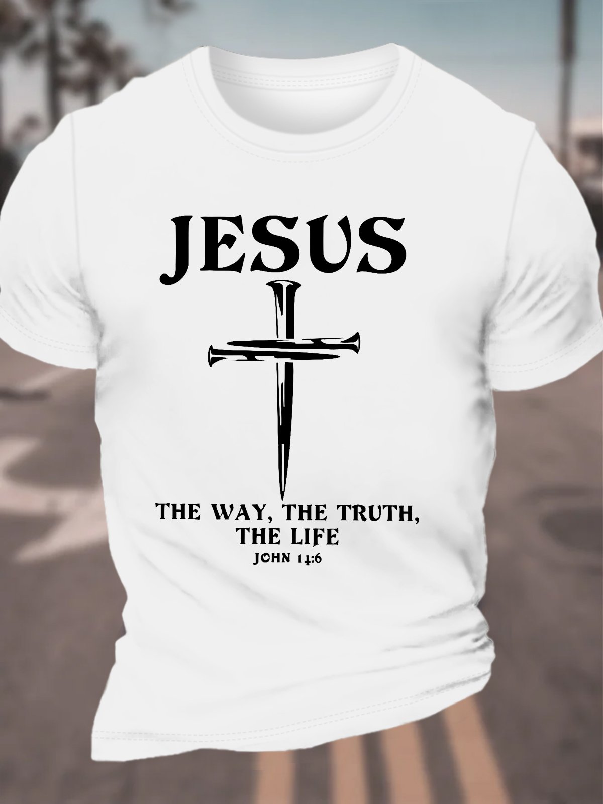 Jesus The Way, The Truth The Life Men's Cotton T-Shirt