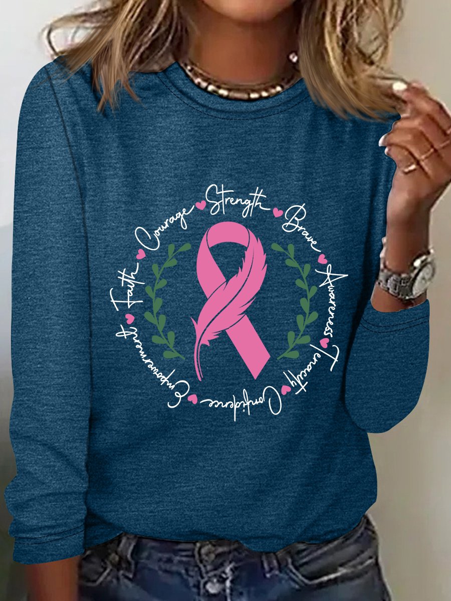 Awareness Ribbon Breast Cancer Long Sleeve Shirt