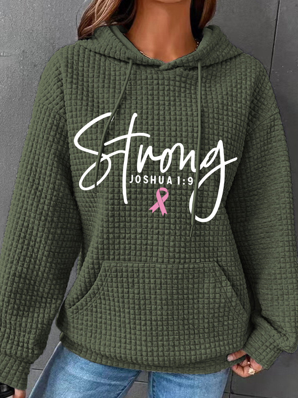 Breast Cancer Survivor Faith Simple Loose Hoodie