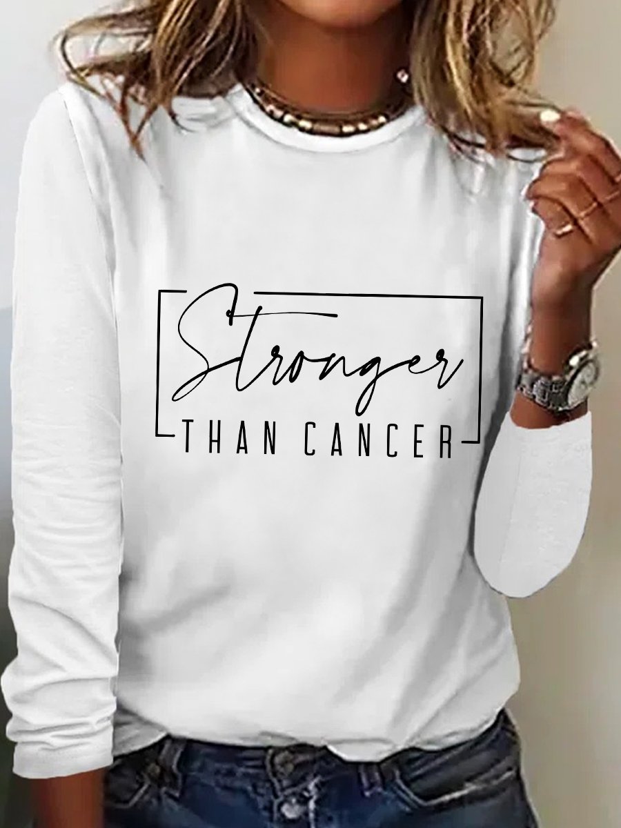 Stronger Than Cancer Breast Cancer Long Sleeve Shirt