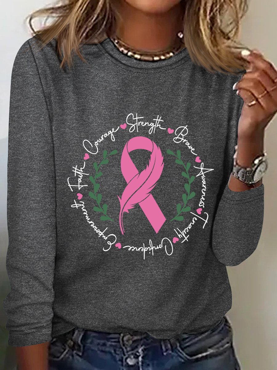 Awareness Ribbon Breast Cancer Long Sleeve Shirt