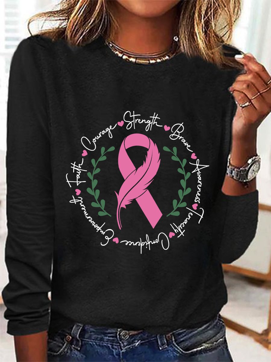 Awareness Ribbon Breast Cancer Long Sleeve Shirt