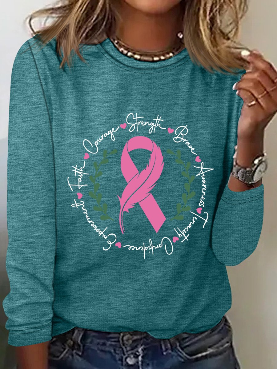 Awareness Ribbon Breast Cancer Long Sleeve Shirt