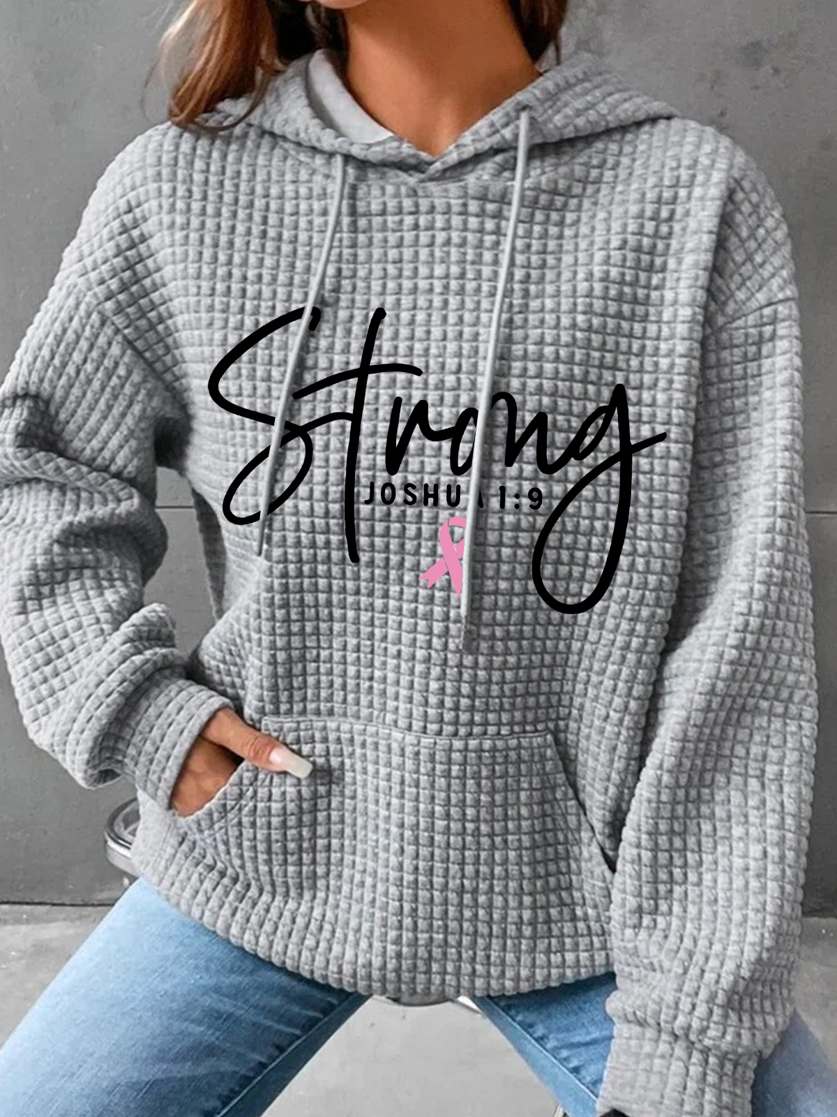 Breast Cancer Survivor Faith Simple Loose Hoodie