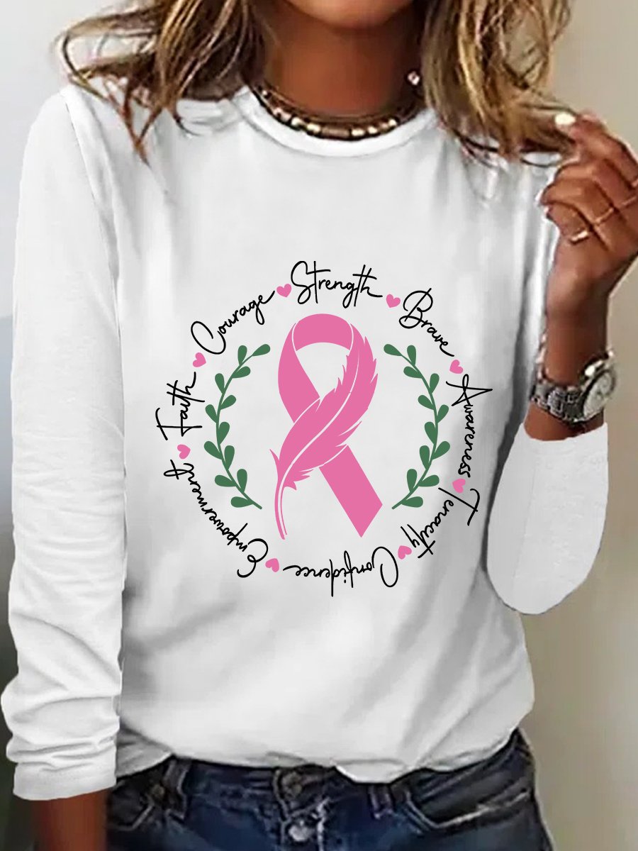 Awareness Ribbon Breast Cancer Long Sleeve Shirt