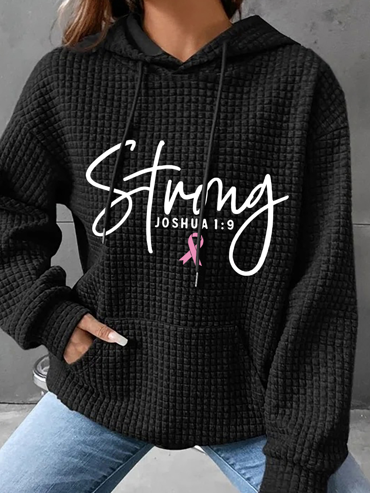 Breast Cancer Survivor Faith Simple Loose Hoodie