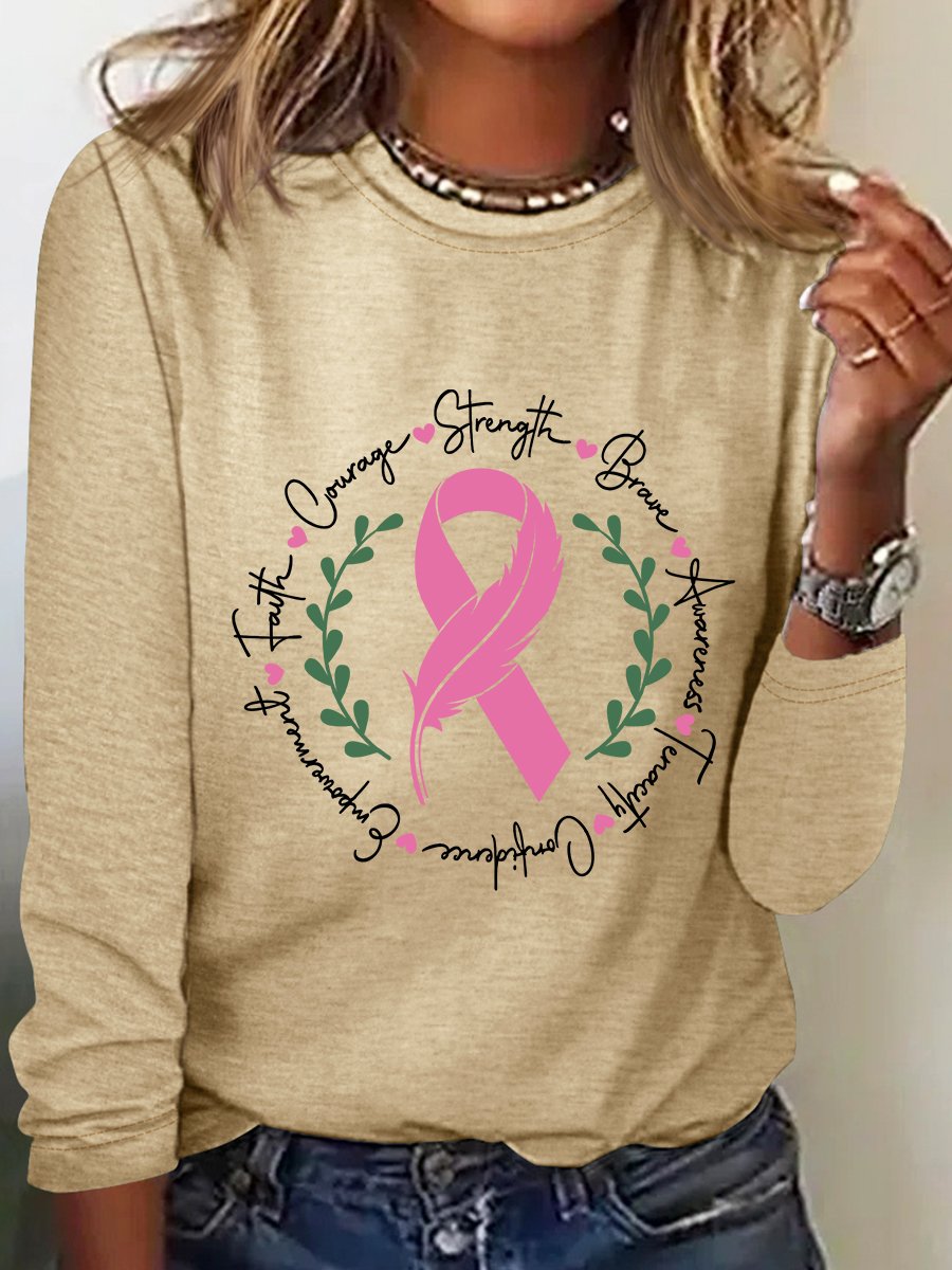 Awareness Ribbon Breast Cancer Long Sleeve Shirt