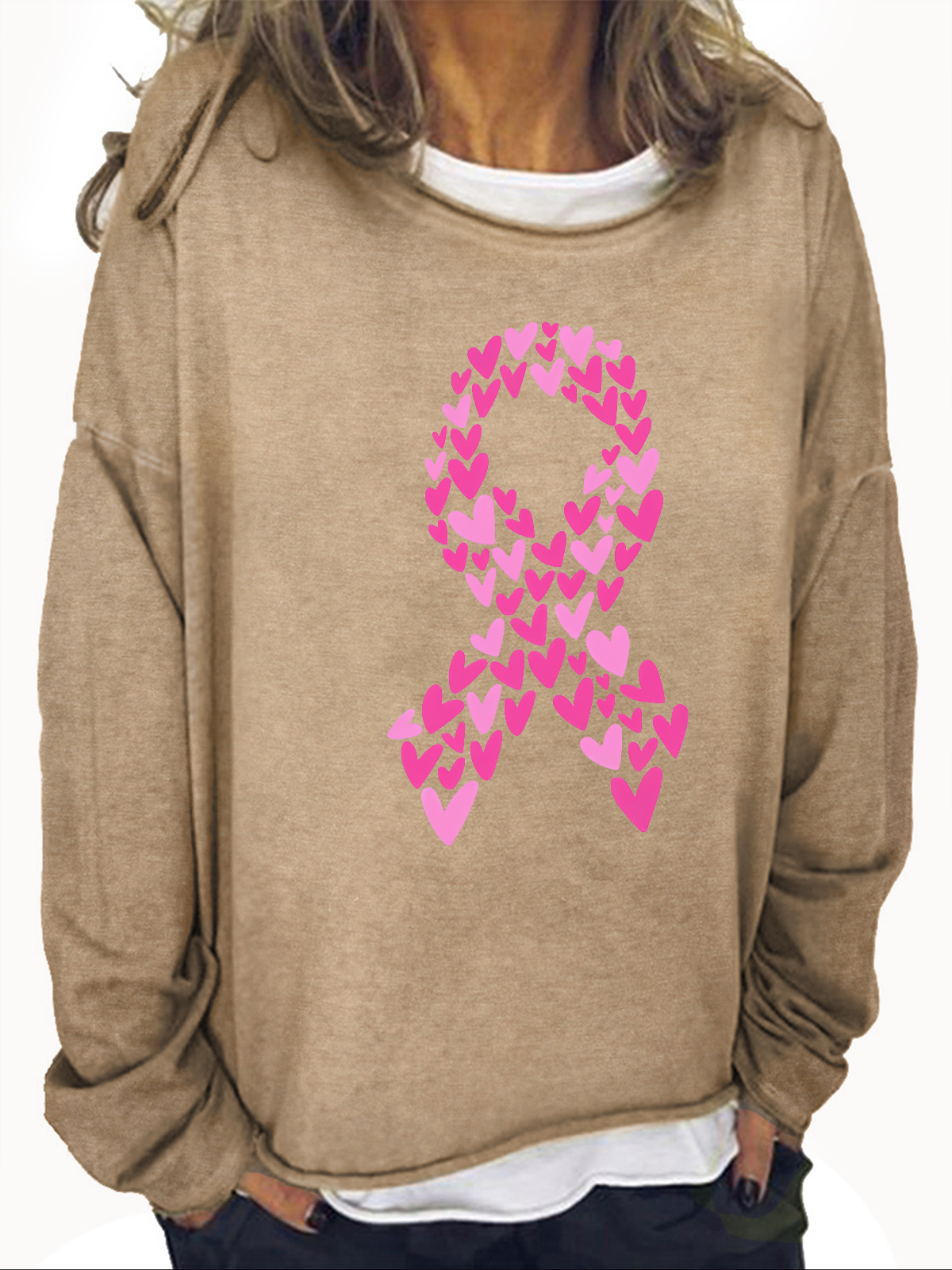 Breast Cancer Casual Crew Neck Sweatshirt