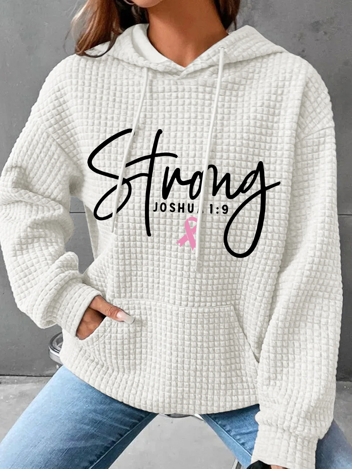 Breast Cancer Survivor Faith Simple Loose Hoodie