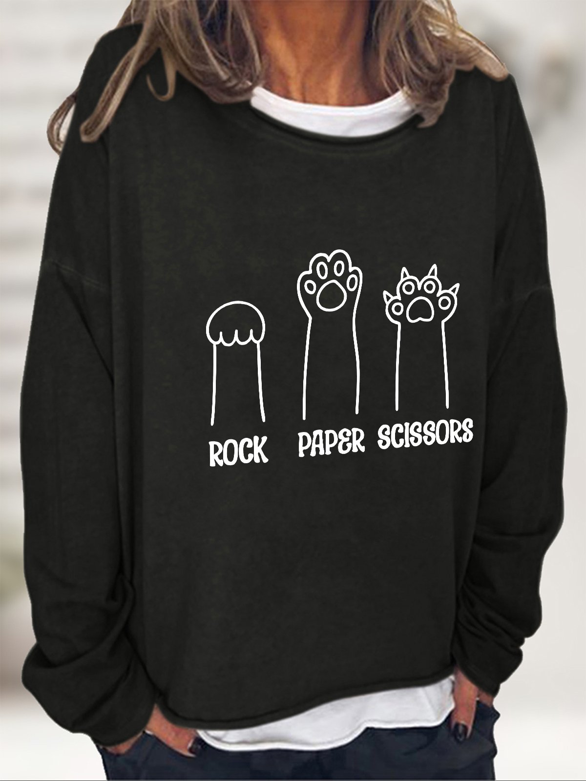 Rock Paper Scissors Casual Sweatshirt