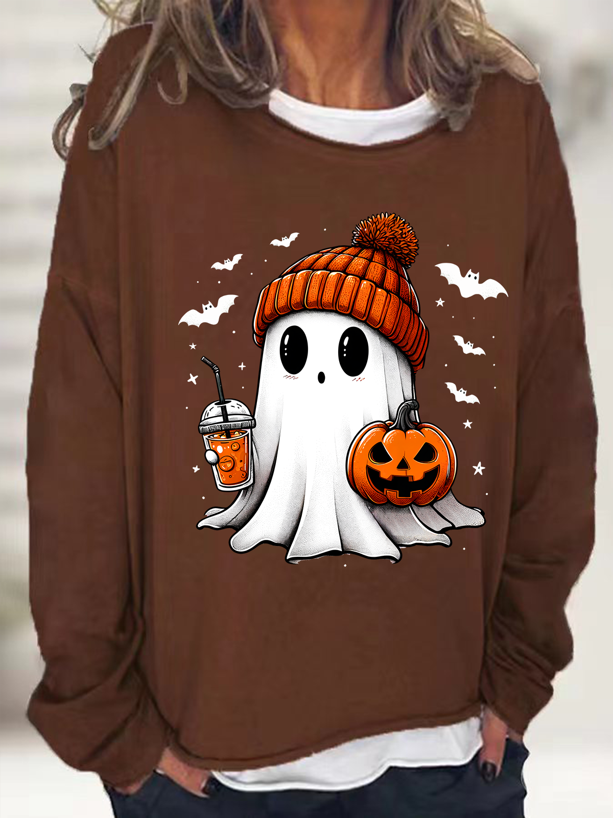 Cute ghost Halloween Casual Sweatshirt