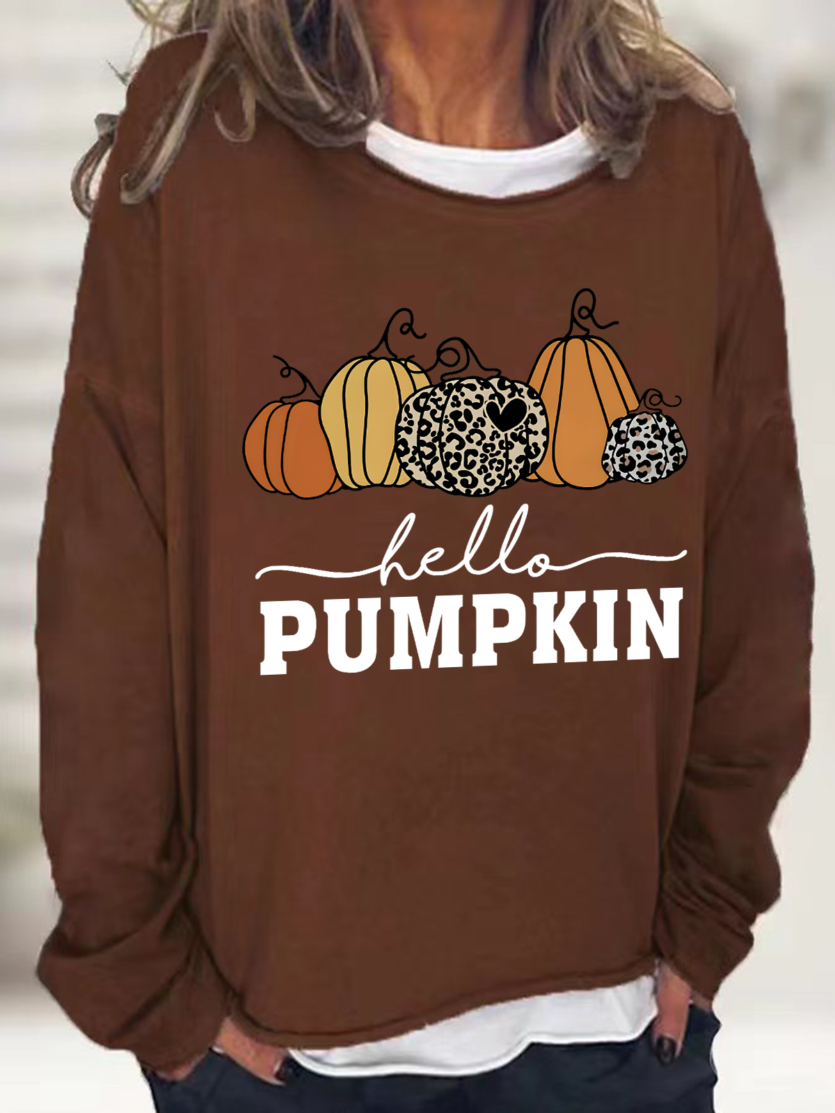 Comfort Colors Hello Pumpkin Fall Casual Sweatshirt