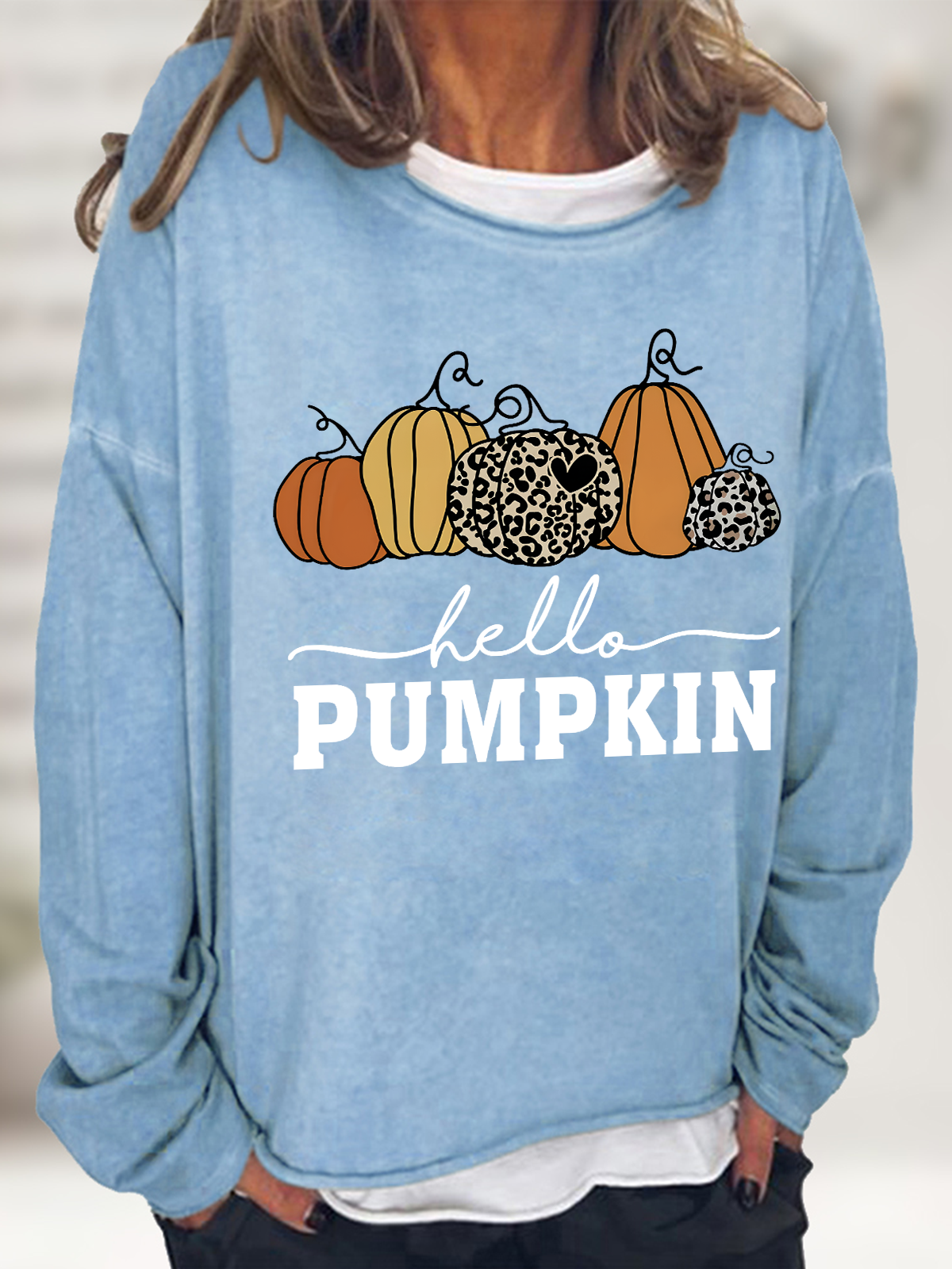 Comfort Colors Hello Pumpkin Fall Casual Sweatshirt