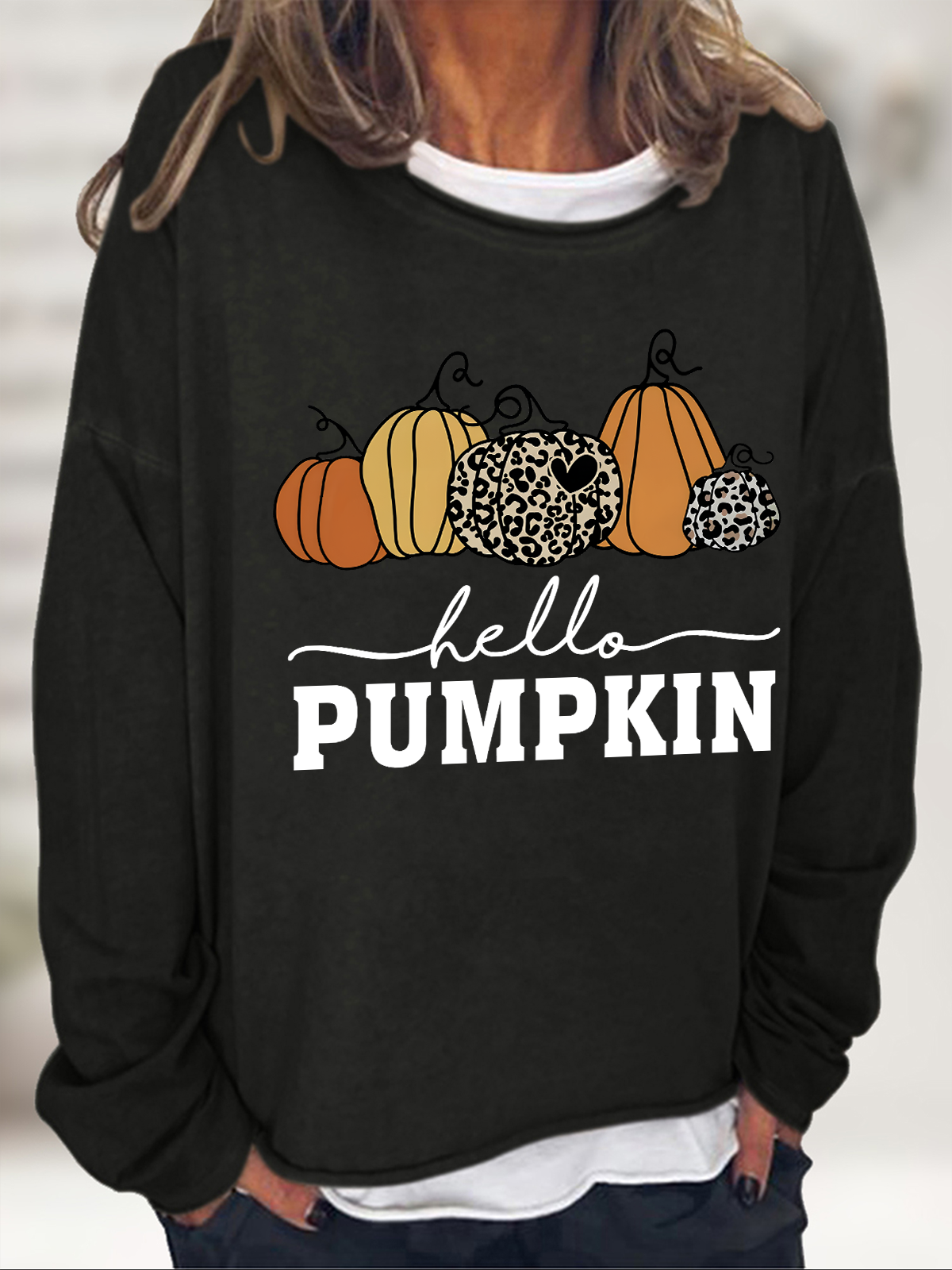 Comfort Colors Hello Pumpkin Fall Casual Sweatshirt