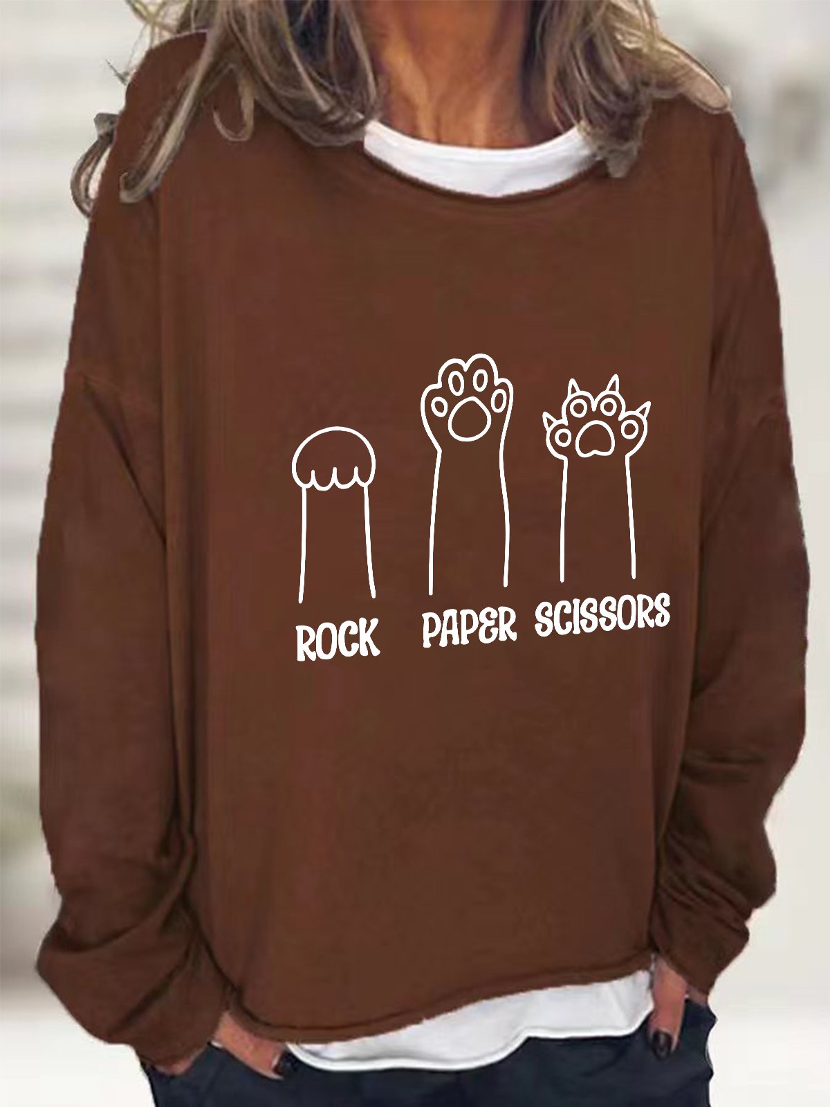 Rock Paper Scissors Casual Sweatshirt