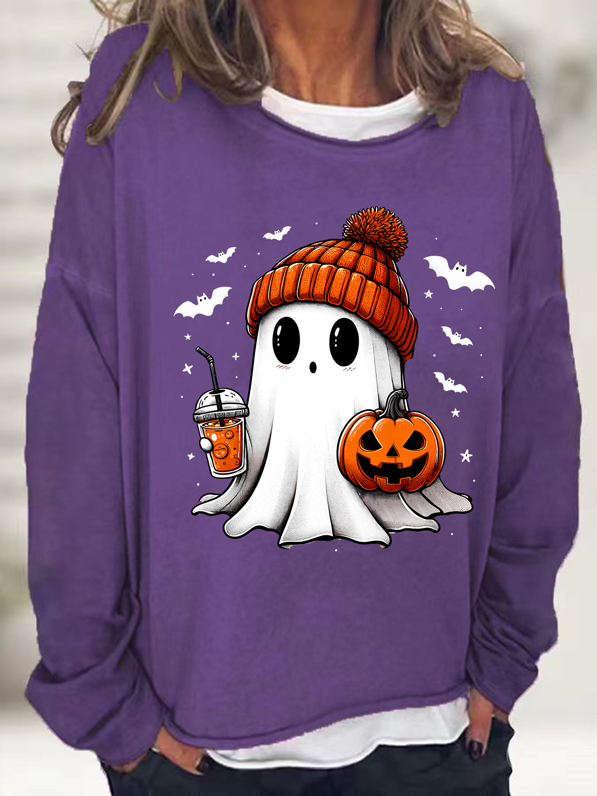 Cute ghost Halloween Casual Sweatshirt