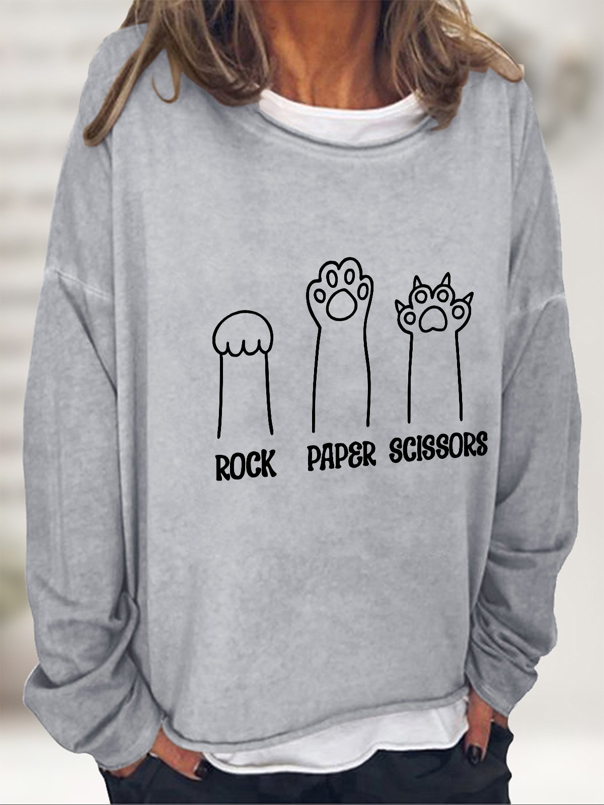 Rock Paper Scissors Casual Sweatshirt