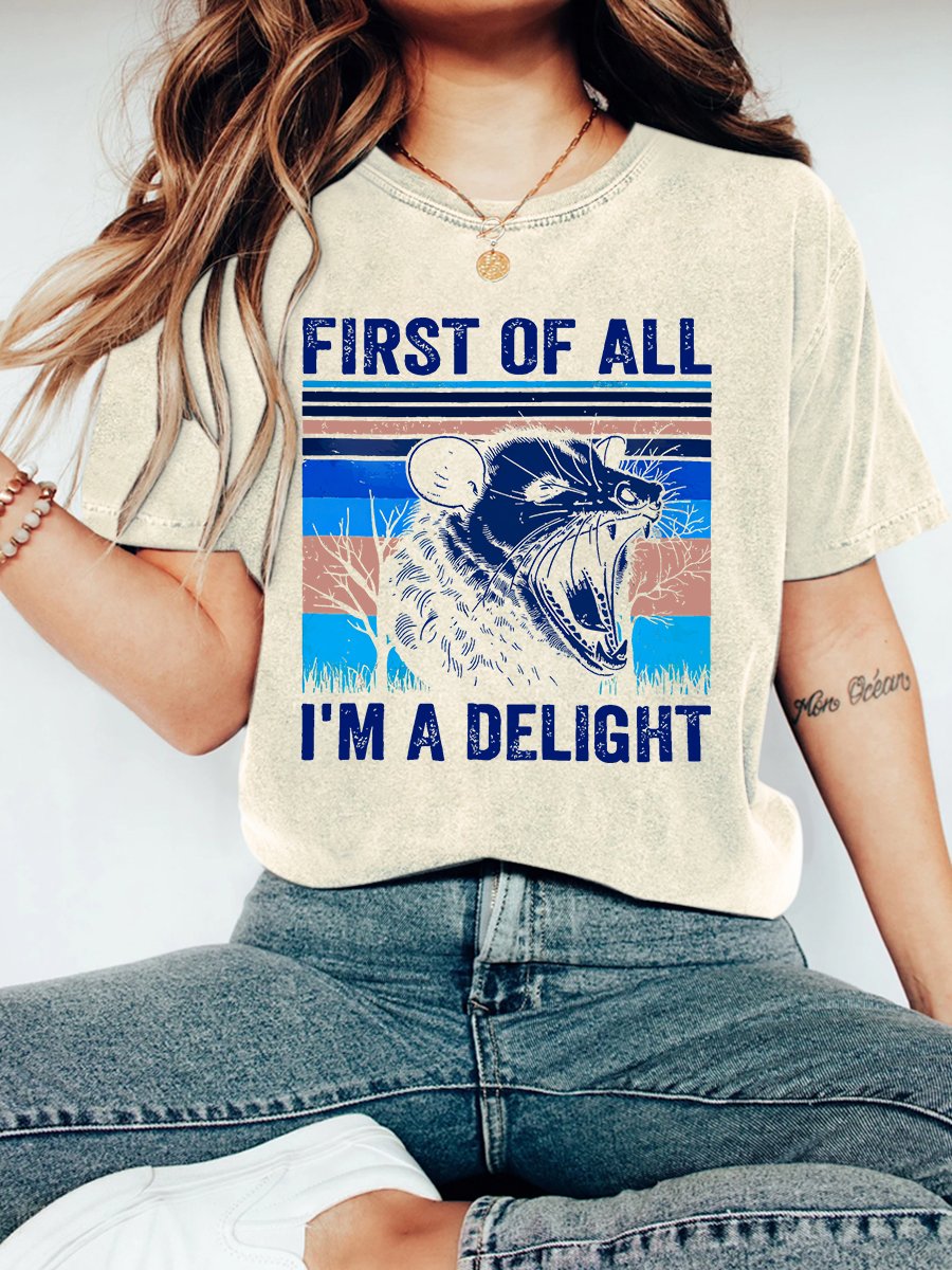 First Of All I'm A Delight  Vintage Distressed Shirt