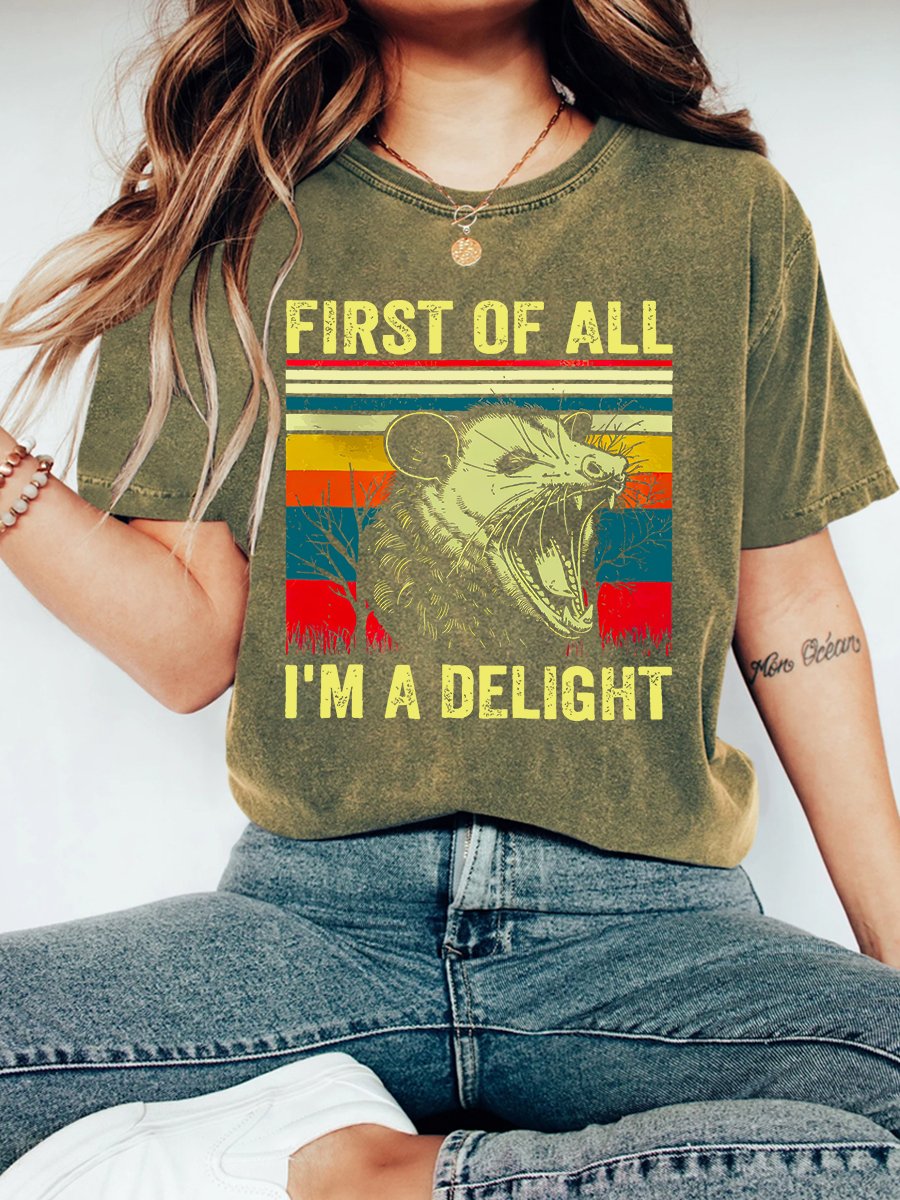 First Of All I'm A Delight  Vintage Distressed Shirt