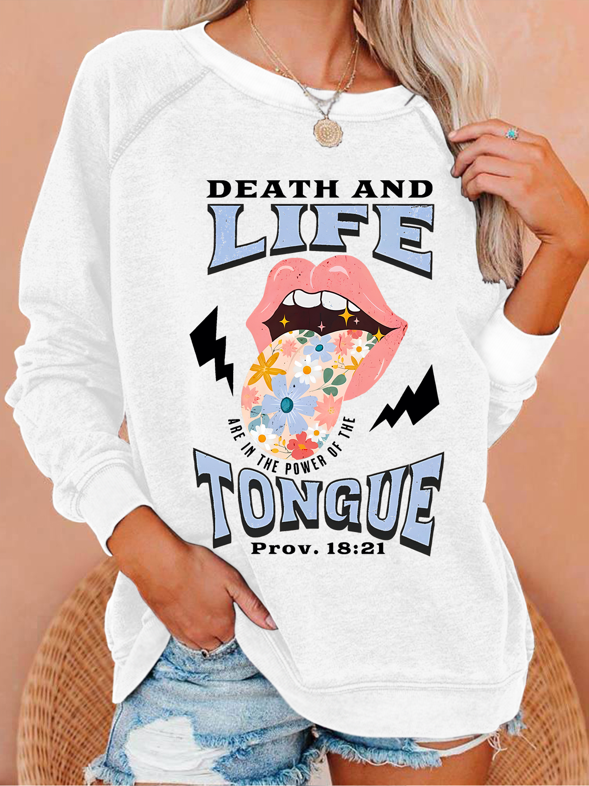 Death And Life Tongue Christian Casual Sweatshirt