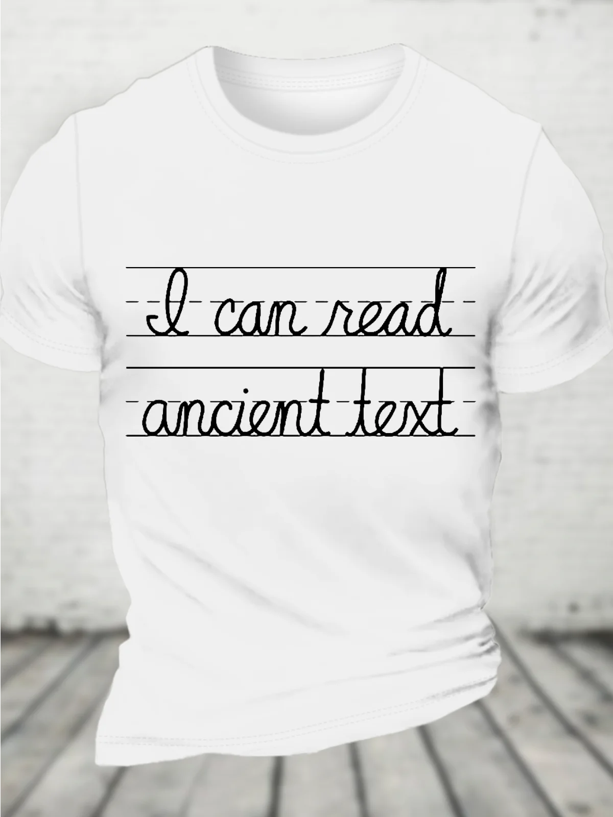 Ancient Text Cotton T-Shirt