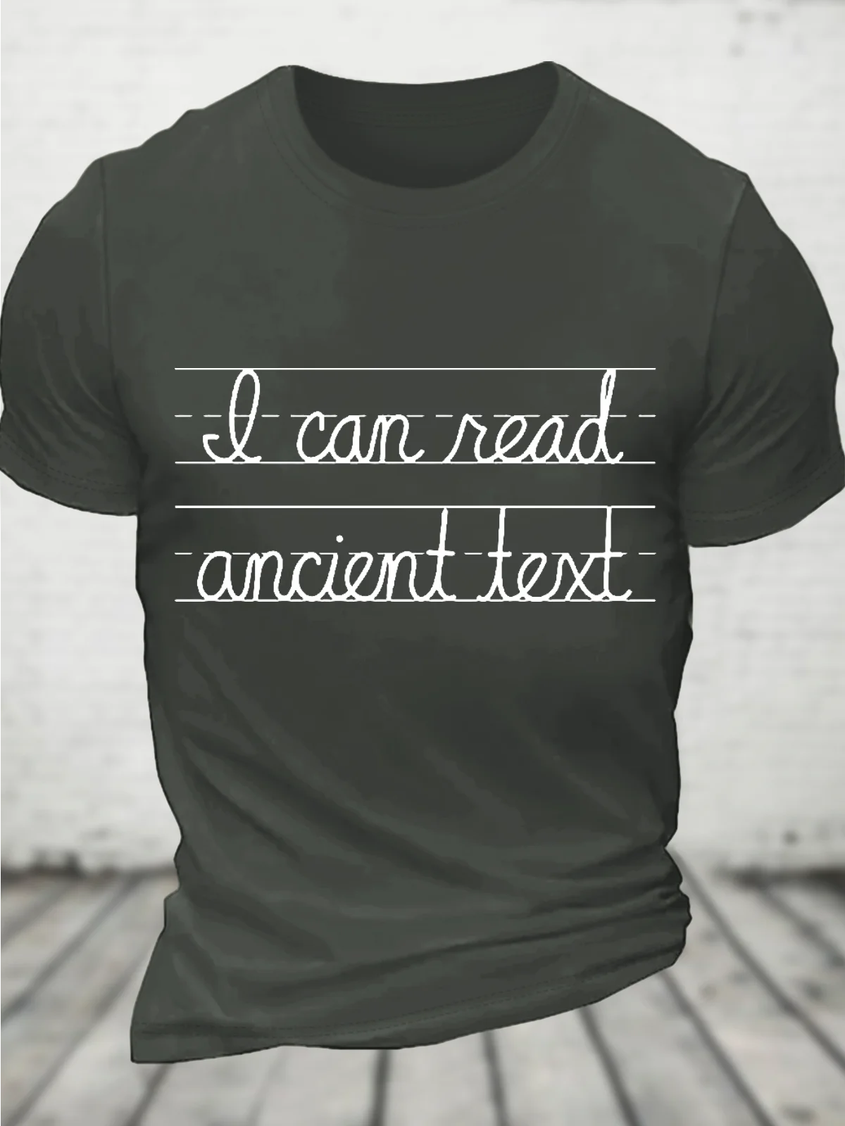 Ancient Text Cotton T-Shirt