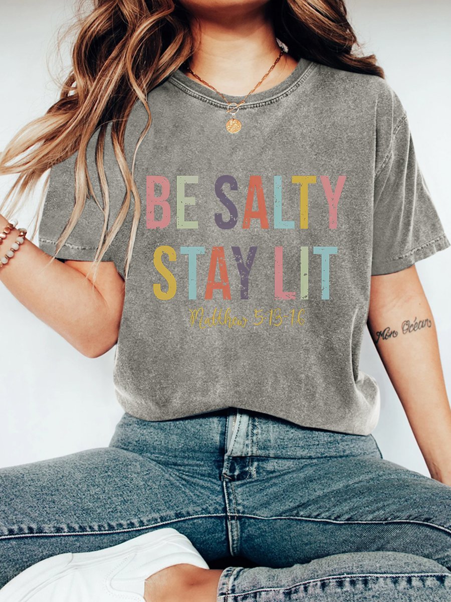 Be Salty Stay Lit Vintage Distressed Shirt