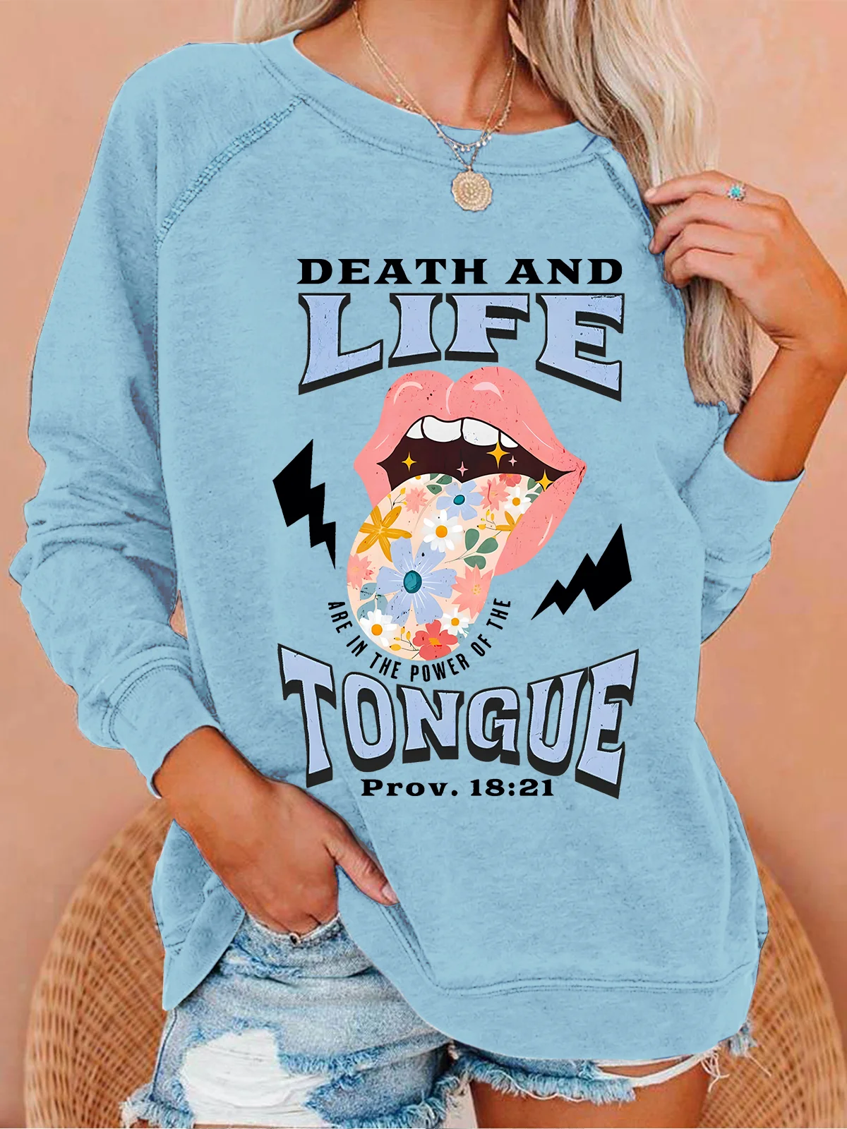 Death And Life Tongue Christian Casual Sweatshirt