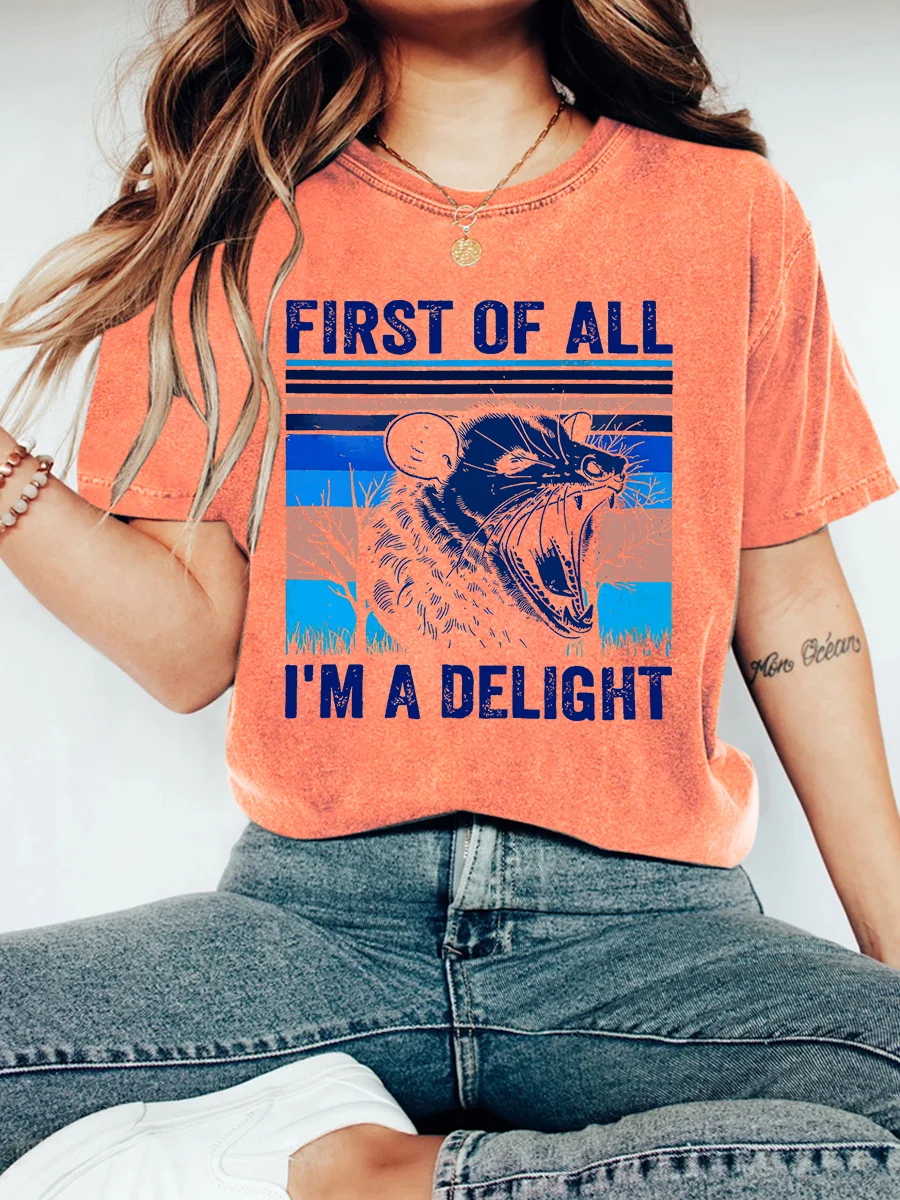 First Of All I'm A Delight  Vintage Distressed Shirt