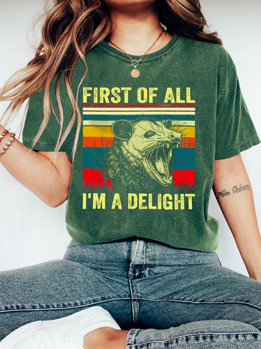 First Of All I'm A Delight  Vintage Distressed Shirt