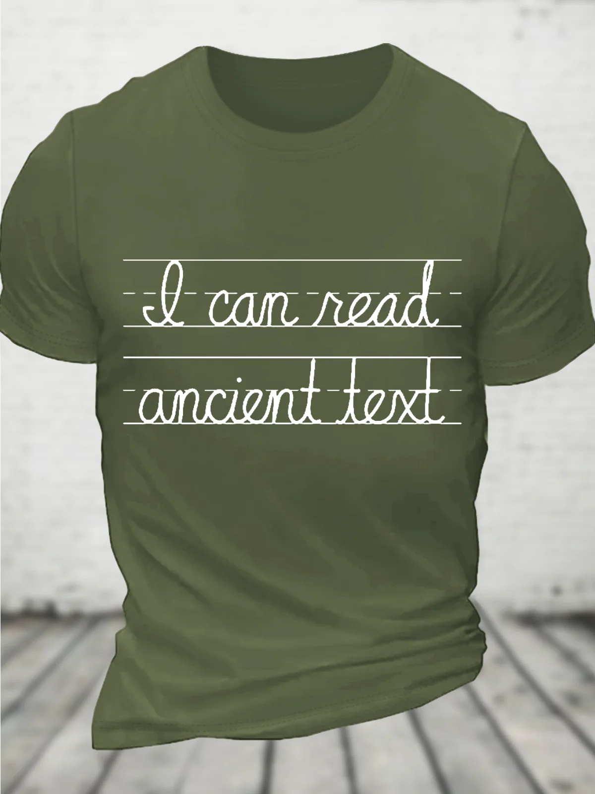 Ancient Text Cotton T-Shirt