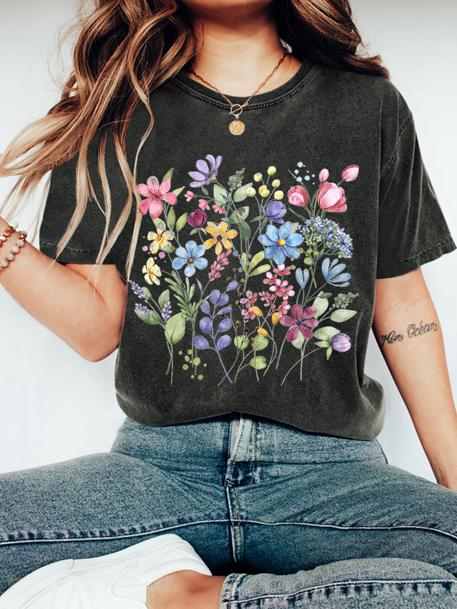 Women's Wildflowers Vintage Distressed Shirt