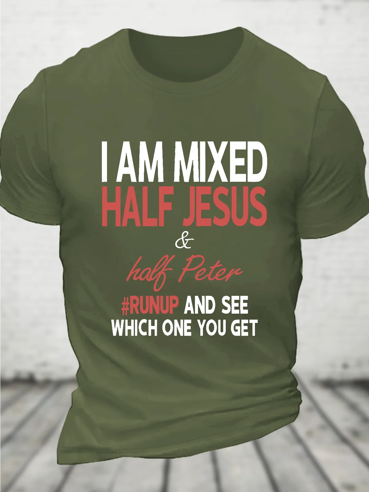 I Am Mixed Half Jesus And Half Peter Christian Cotton T-Shirt