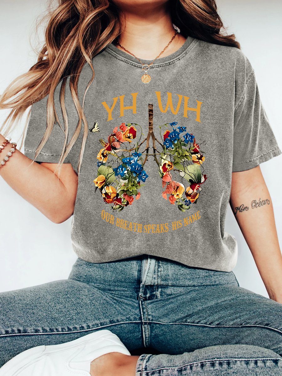 YHWH Our Breath Speaks His Name Chrsitian Vintage Distressed Shirt