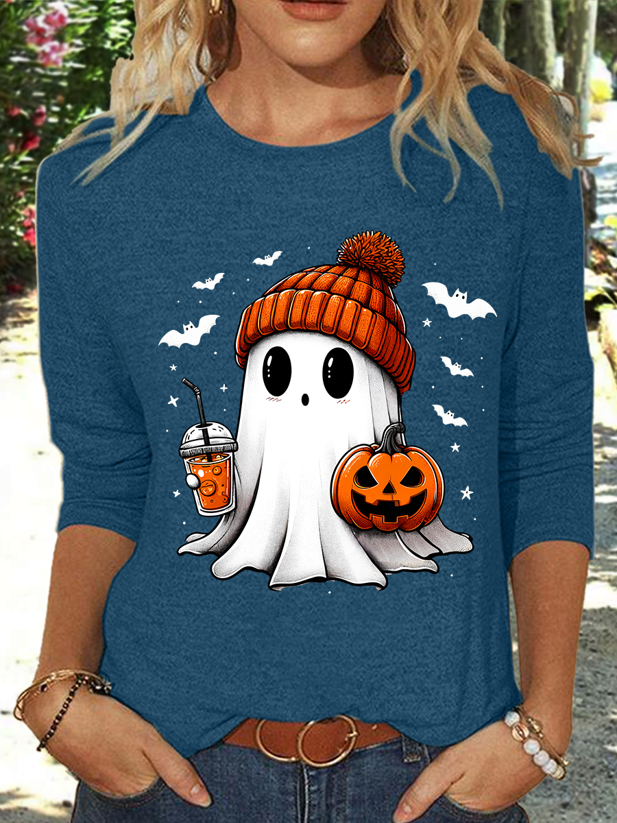 Cute ghost Halloween Long Sleeve Shirt