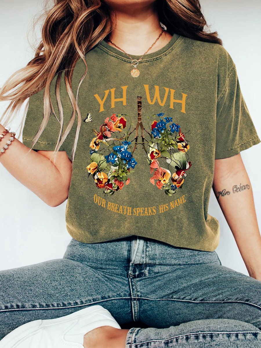 YHWH Our Breath Speaks His Name Chrsitian Vintage Distressed Shirt