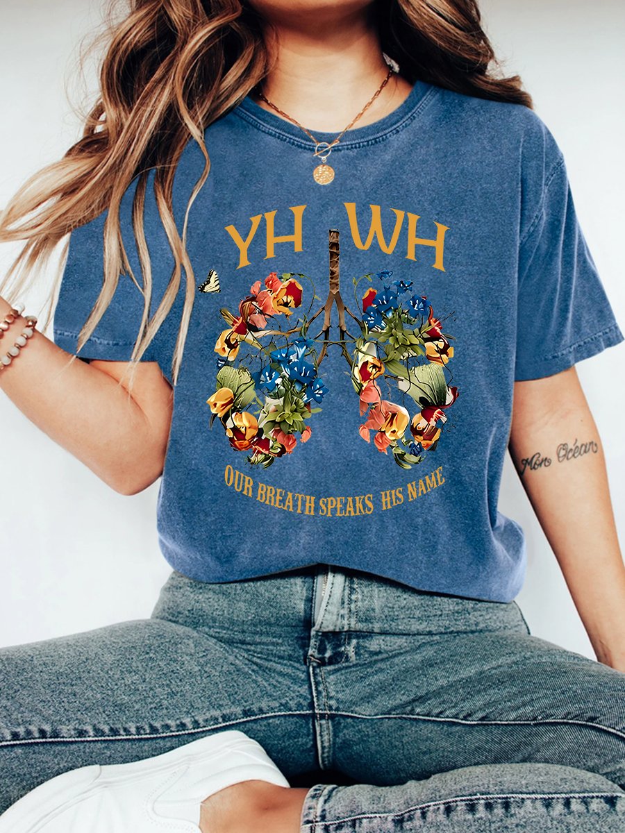 YHWH Our Breath Speaks His Name Chrsitian Vintage Distressed Shirt