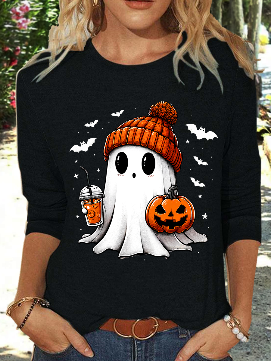 Cute ghost Halloween Long Sleeve Shirt