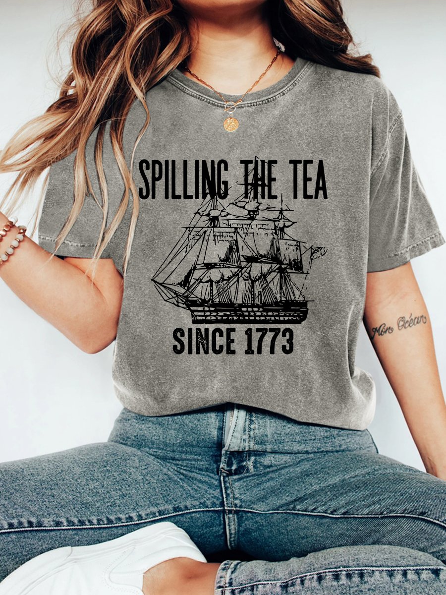 Spilling The Tea Since 1773 Vintage Distressed Shirt