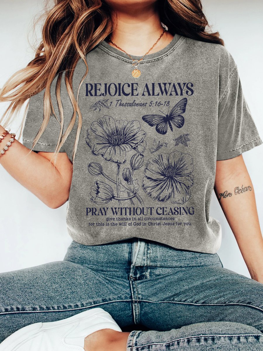 Rejoice Always Christian Vintage Distressed Shirt