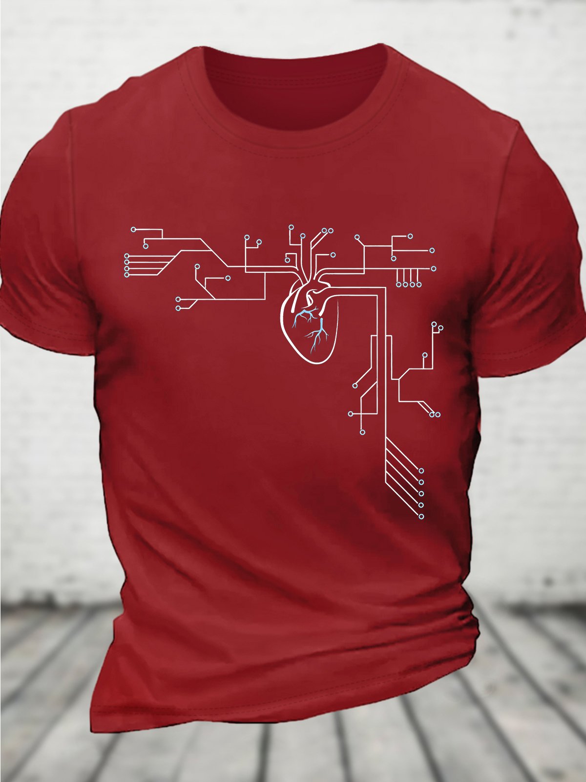 Heart Circuit Board Geek Cotton T-shirt