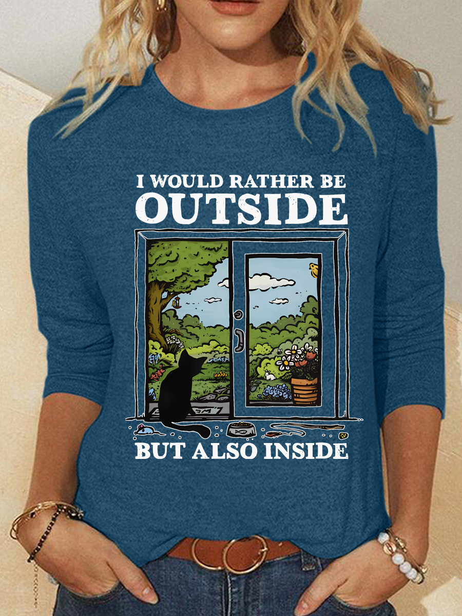 I Would Rather Be Outside Casual Long Sleeve Shirt