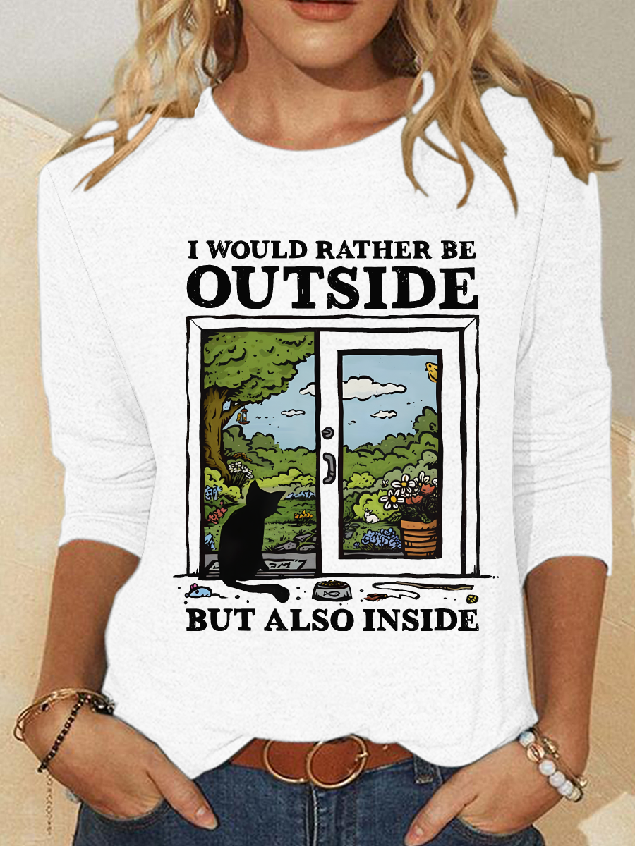 I Would Rather Be Outside Casual Long Sleeve Shirt