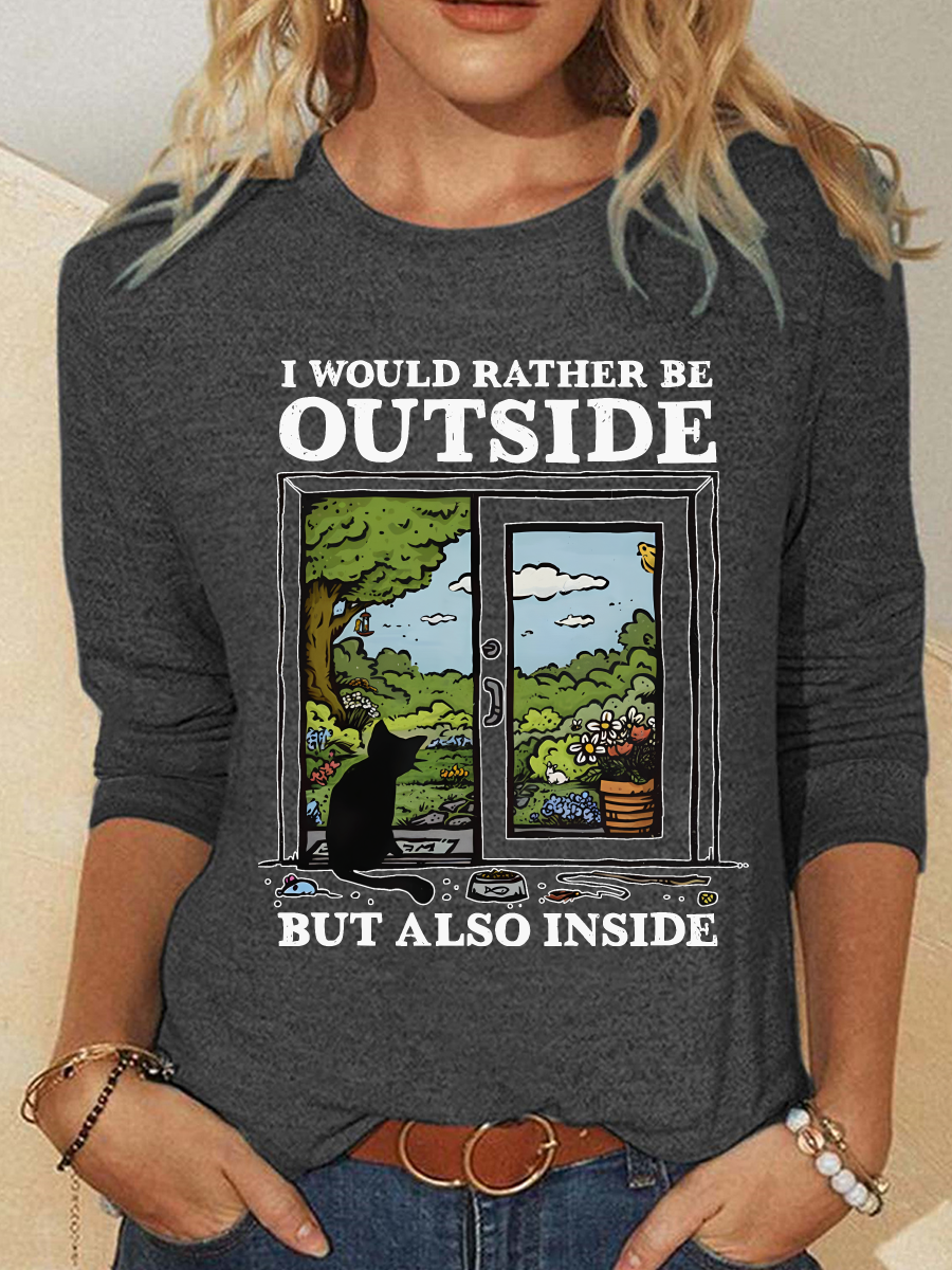 I Would Rather Be Outside Casual Long Sleeve Shirt