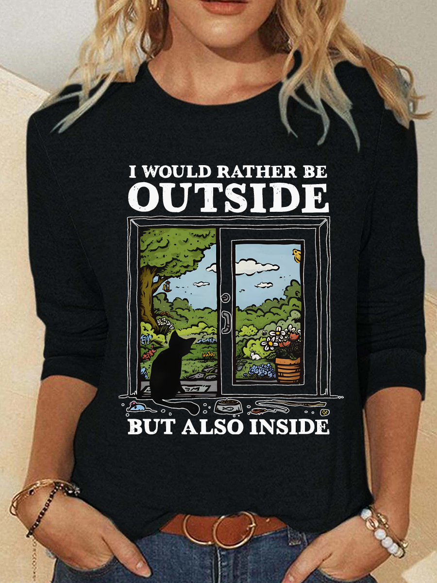 I Would Rather Be Outside Casual Long Sleeve Shirt